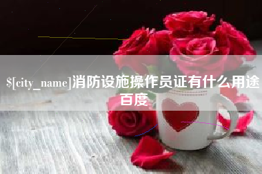 山东消防设施操作员证有什么用途百度