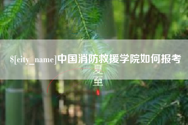山东中国消防救援学院如何报考