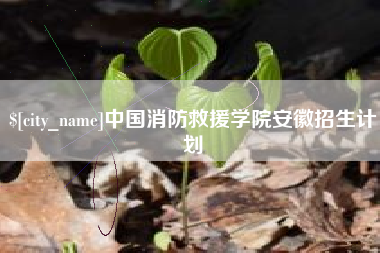 山东中国消防救援学院安徽招生计划