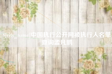 山东中国执行公开网被执行人名单查询孟凡鹏