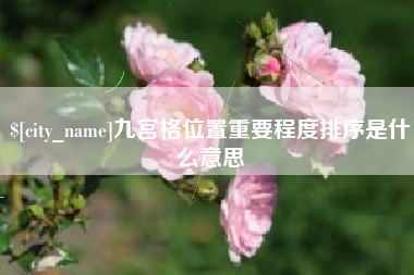 山东九宫格位置重要程度排序是什么意思