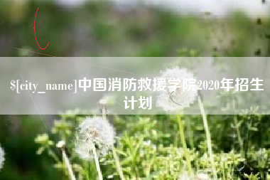 山东中国消防救援学院2020年招生计划