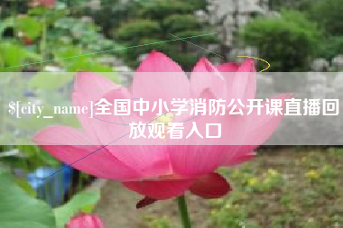 山东全国中小学消防公开课直播回放观看入口