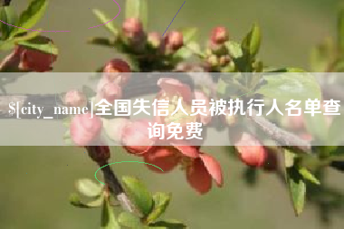 山东全国失信人员被执行人名单查询免费