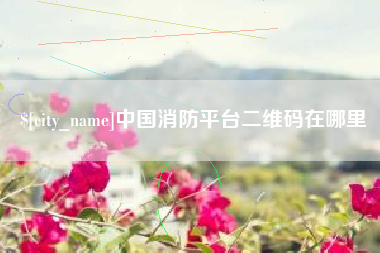 山东中国消防平台二维码在哪里