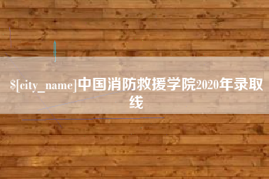 山东中国消防救援学院2020年录取线