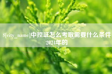 山东中控证怎么考取需要什么条件2024年的