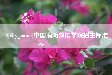 山东中国消防救援学院招生标准