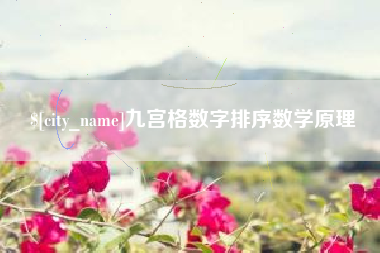 山东九宫格数字排序数学原理