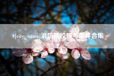 山东消防院校报考条件合集